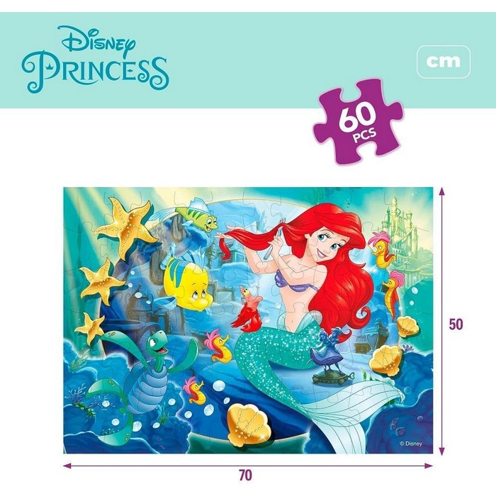 Disney Princess Sirenetta Maxi Puzzle double face 60 pezzi