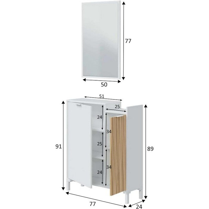 Mobile da ingresso con ante e specchio - Ethna