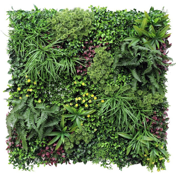 Parete con piante artificiali per giardino verticale 100x100 cm - Frame
