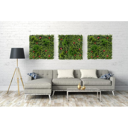 Parete con piante e fiori artificiali per giardino verticale 100x100 cm - Frame - BEST - 34266843709656
