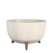 Porta-vaso rotondo con gambe in legno