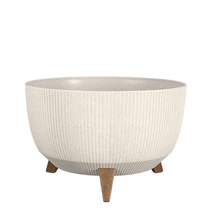 Porta-vaso rotondo con gambe in legno