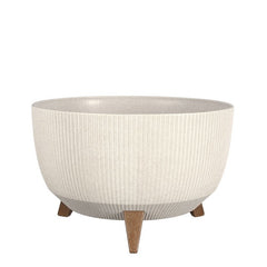 Porta-vaso rotondo con gambe in legno