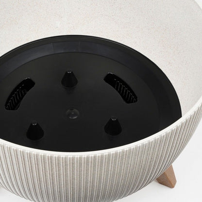 Porta-vaso rotondo con gambe in legno