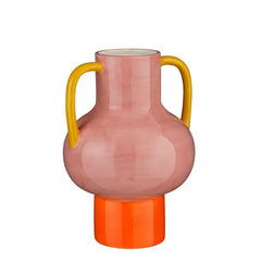 Vaso in ceramica rosa con manici - Stratt