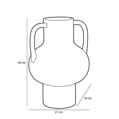 Vaso in ceramica rosa con manici - Stratt