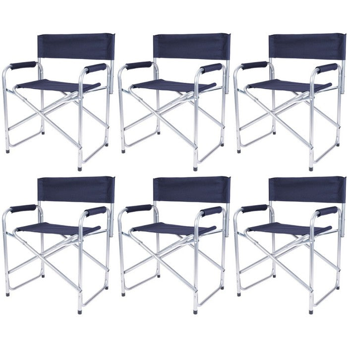 Set 6 Poltrona pieghevole in alluminio e poliestere per giardino e campeggio - Regista