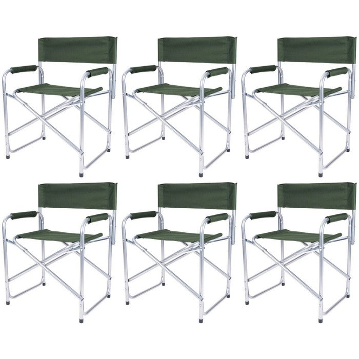 Set 6 Poltrona pieghevole in alluminio e poliestere per giardino e campeggio - Regista