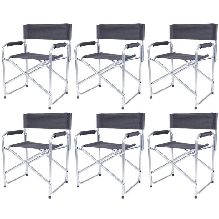 Set 6 Poltrona pieghevole in alluminio e poliestere per giardino e campeggio - Regista