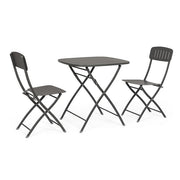 Set da giardino bistrot pieghevole con 2 sedie e tavolino in acciaio - Yvonne