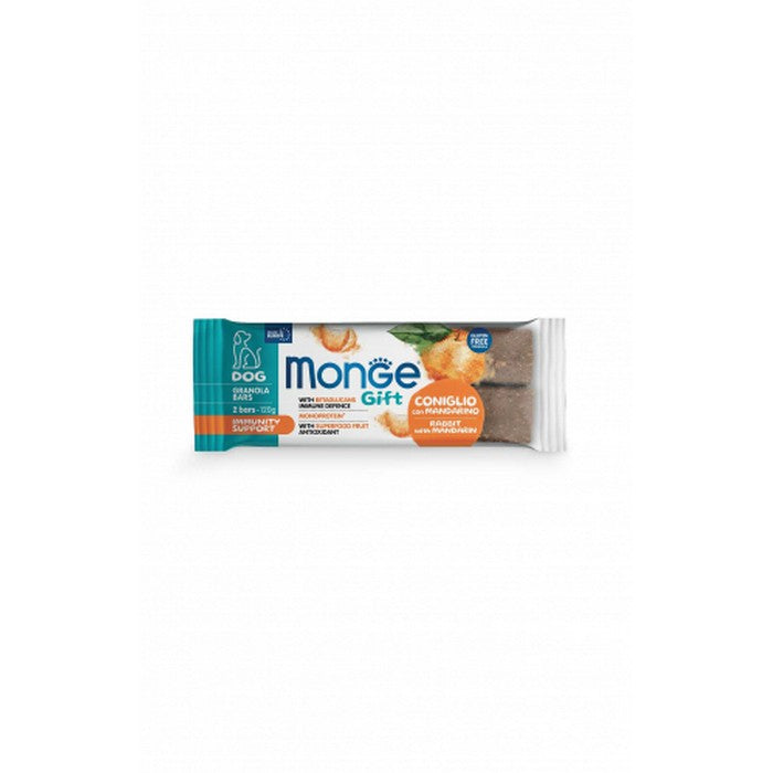 Monge Gift Immunity Support Dog Coniglio con Mandarino Granola Bars 120g - MONGE - 34774512238808