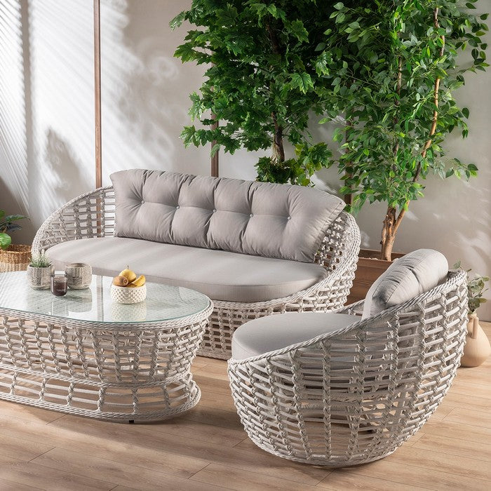 Salotto da giardino in rattan 4 posti - Isabel
