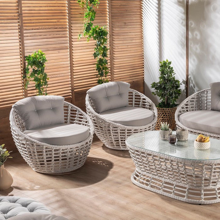 Salotto da giardino in rattan 4 posti - Isabel