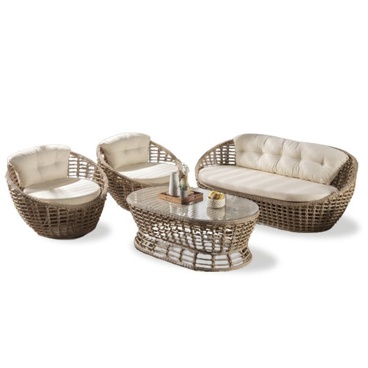 Salotto da giardino in rattan 4 posti - Isabel - FORMET - 34272383533272