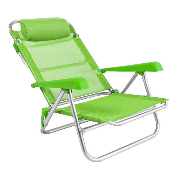 Sedia da spiaggia con cuscino 5 posizioni in alluminio