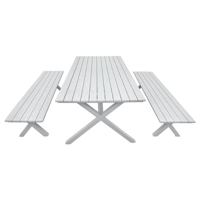 Tavolo da giardino con panche in alluminio - Eros - BEST - 34318777975000