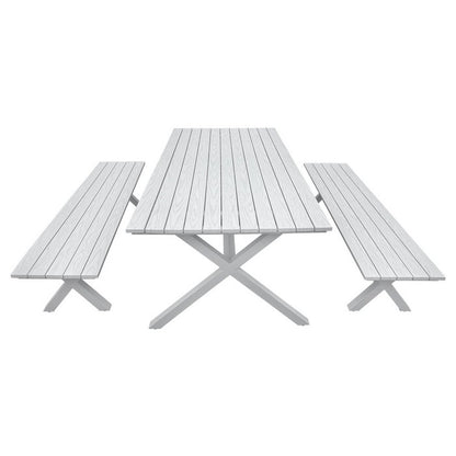 Tavolo da giardino con panche in alluminio - Eros