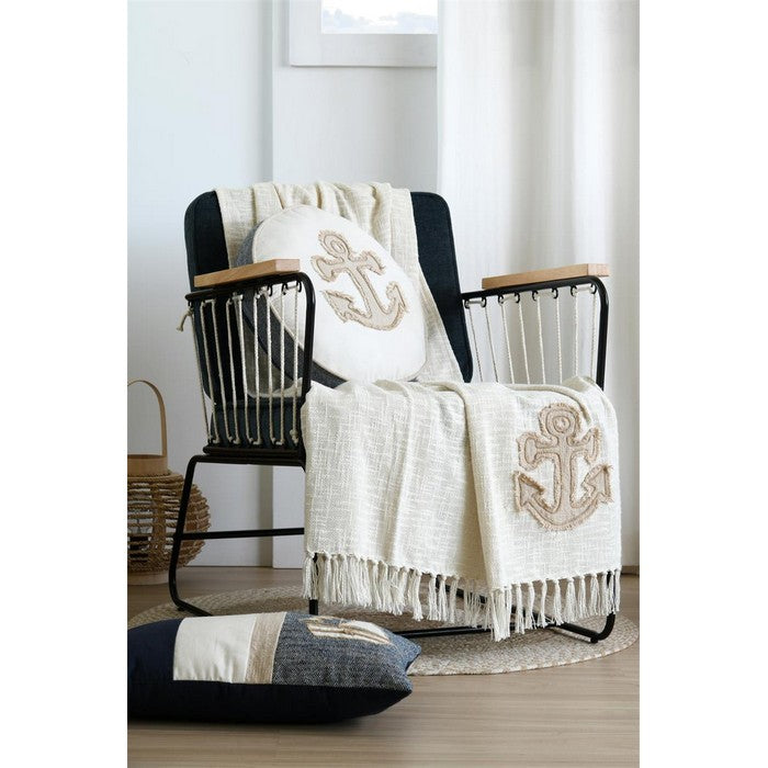 Coperta con ancora decorativa 125x150 cm - Escale - SA STOF FRANCE - 34739040125144