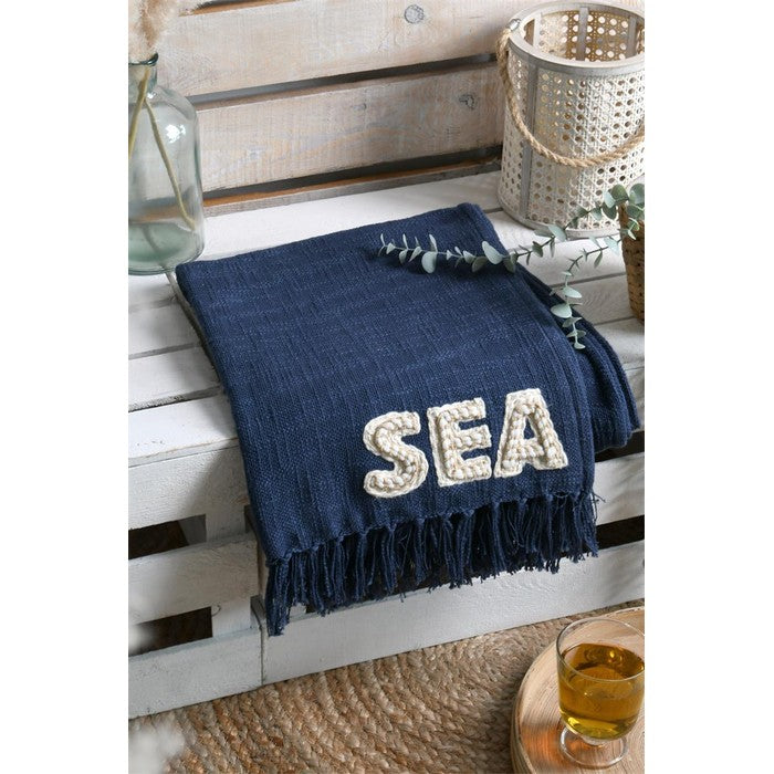 Coperta con decorazioni in stile mare 125x150 cm - Arcachon - SA STOF FRANCE - 34739050479832