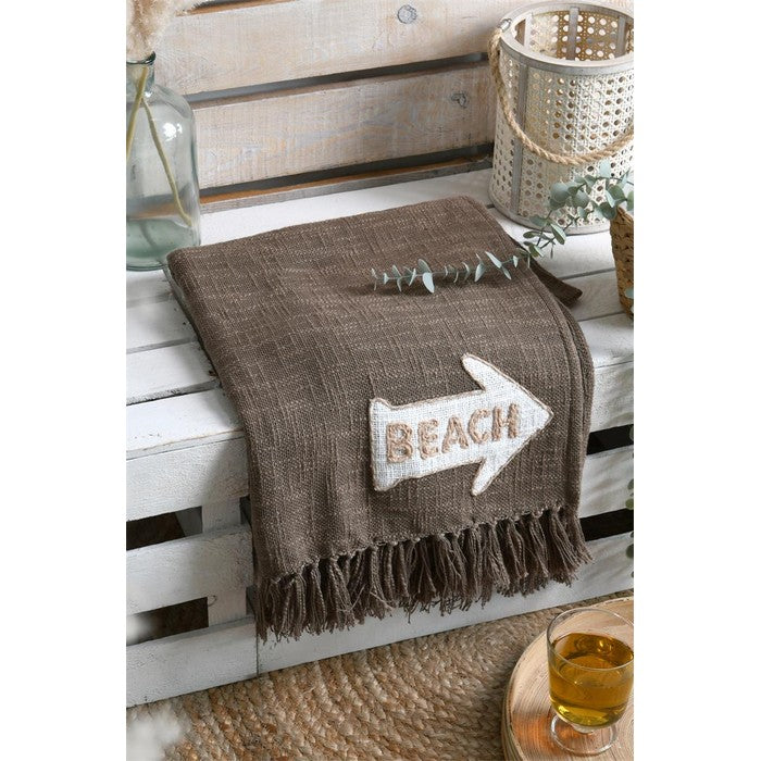 Coperta con decorazioni in stile mare 125x150 cm - Arcachon - SA STOF FRANCE - 34739051200728
