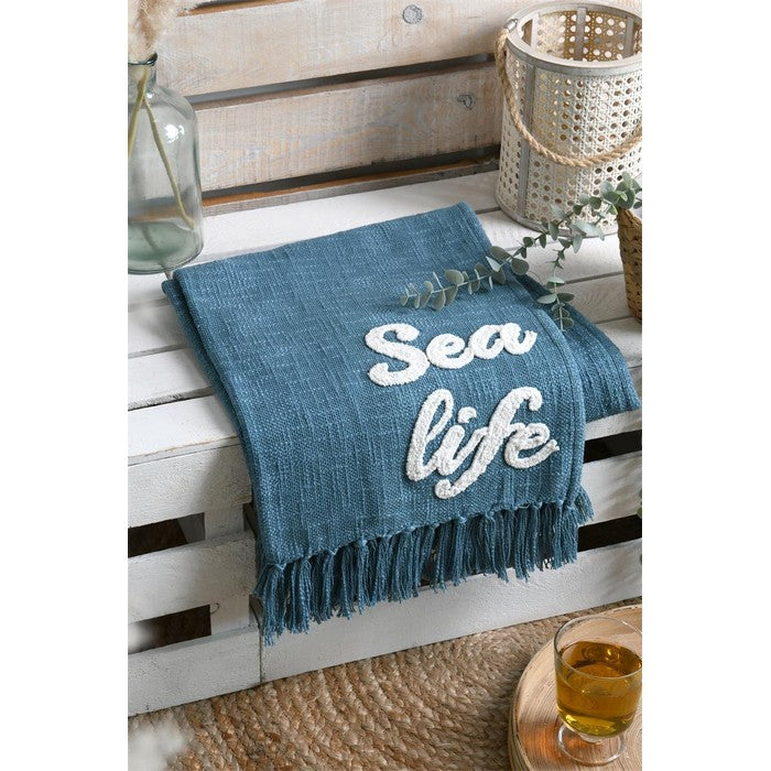 Coperta con decorazioni in stile mare 125x150 cm - Arcachon - SA STOF FRANCE - 34739052445912