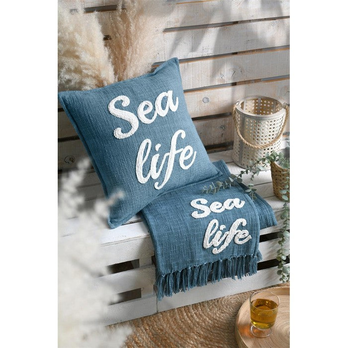 Coperta con decorazioni in stile mare 125x150 cm - Arcachon - SA STOF FRANCE - 34739052642520