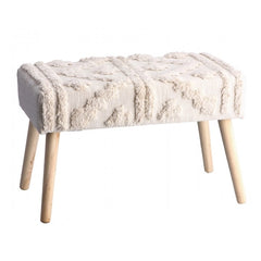 Panca in tessuto con gambe in legno - Hippie