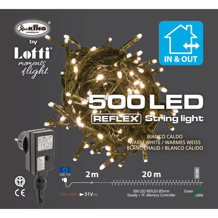 Catena lineare di 500 luci a LED per decorazione natalizia
