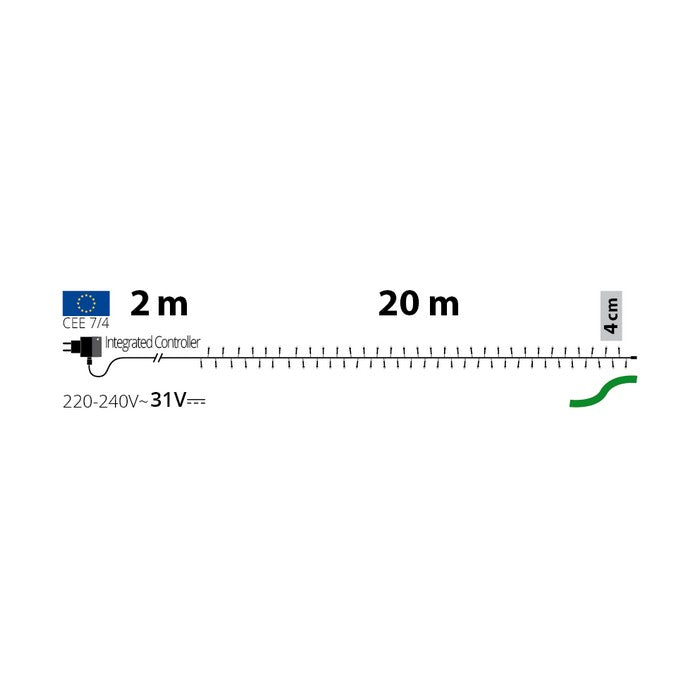 Catena lineare di 500 luci a LED per decorazione natalizia