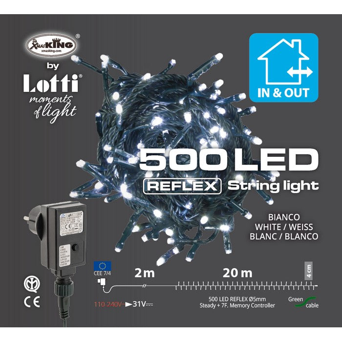 Catena lineare di 500 luci a LED per decorazione natalizia