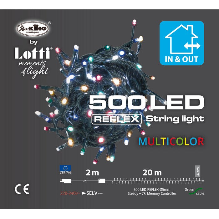 Catena lineare di 500 luci a LED per decorazione natalizia