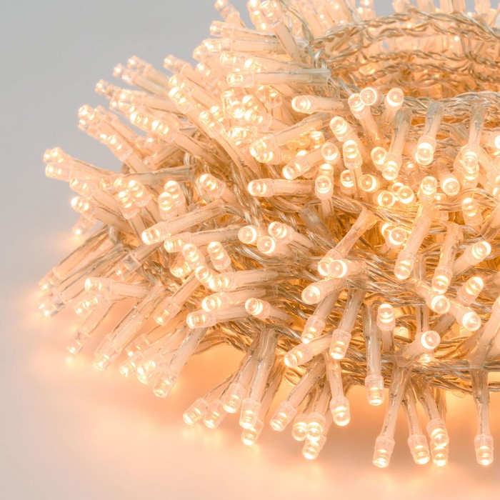 Catena lineare a nastro con 720 luci a LED per decorazione natalizia filo bianco