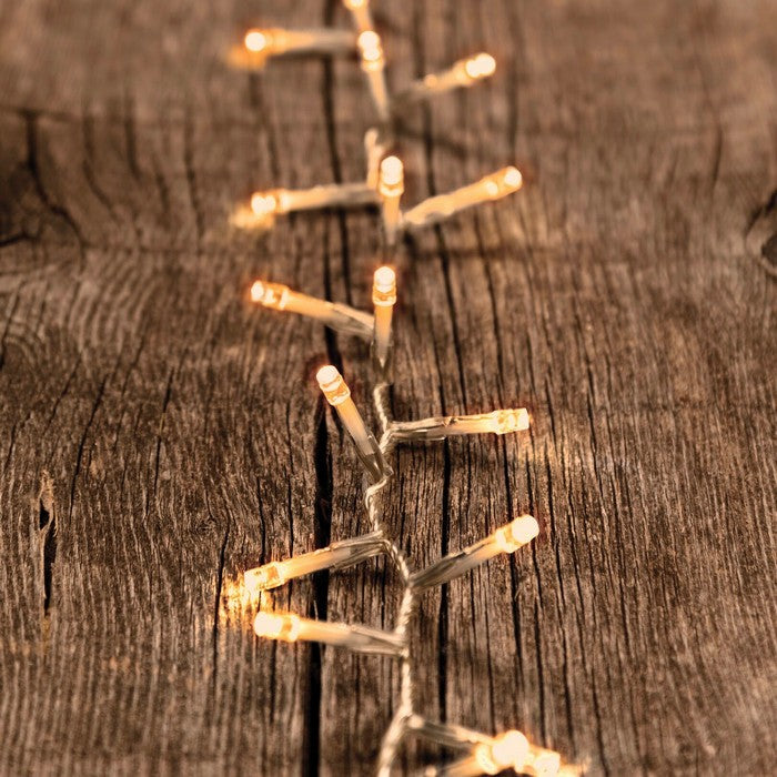 Catena lineare a nastro con 720 luci a LED per decorazione natalizia filo bianco