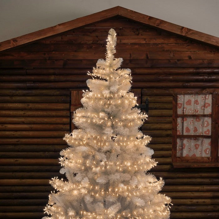 Catena lineare a nastro con 720 luci a LED per decorazione natalizia filo bianco