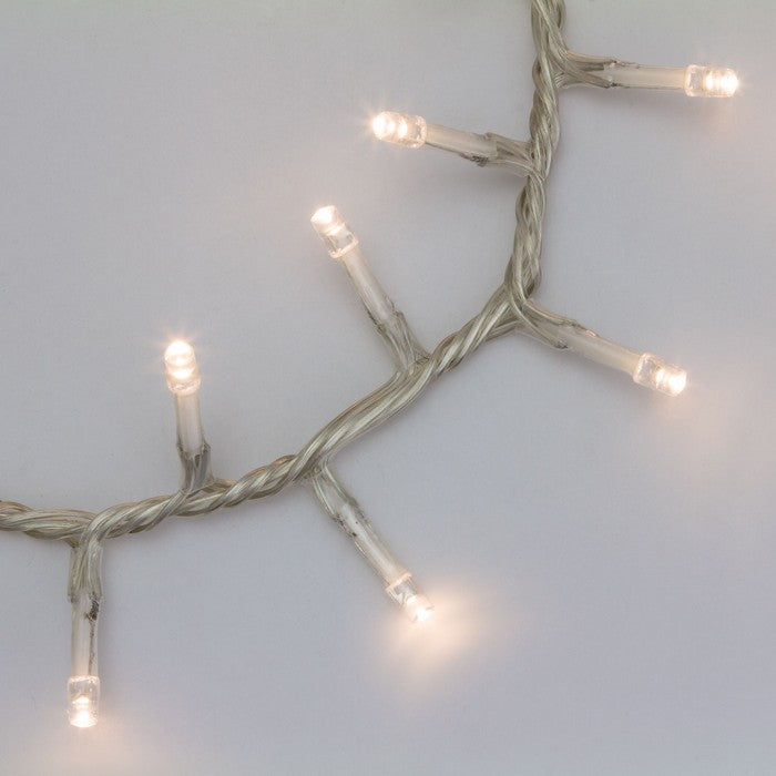 Catena lineare a nastro con 720 luci a LED per decorazione natalizia filo bianco
