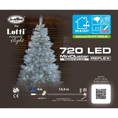 Catena lineare a nastro con 720 luci a LED per decorazione natalizia filo bianco