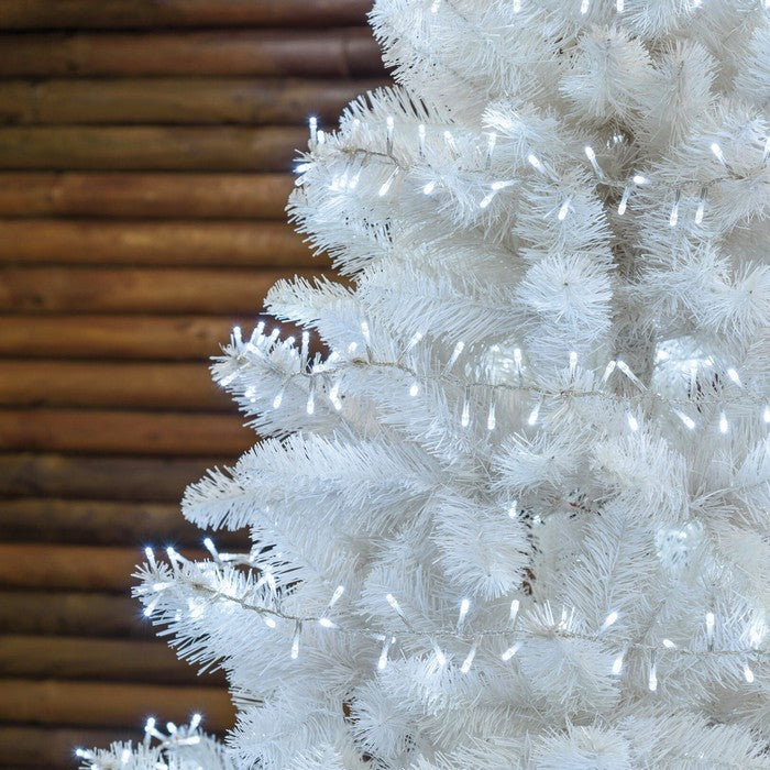 Catena lineare a nastro con 720 luci a LED per decorazione natalizia filo bianco