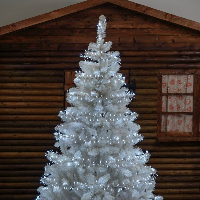 Catena lineare a nastro con 720 luci a LED per decorazione natalizia filo bianco