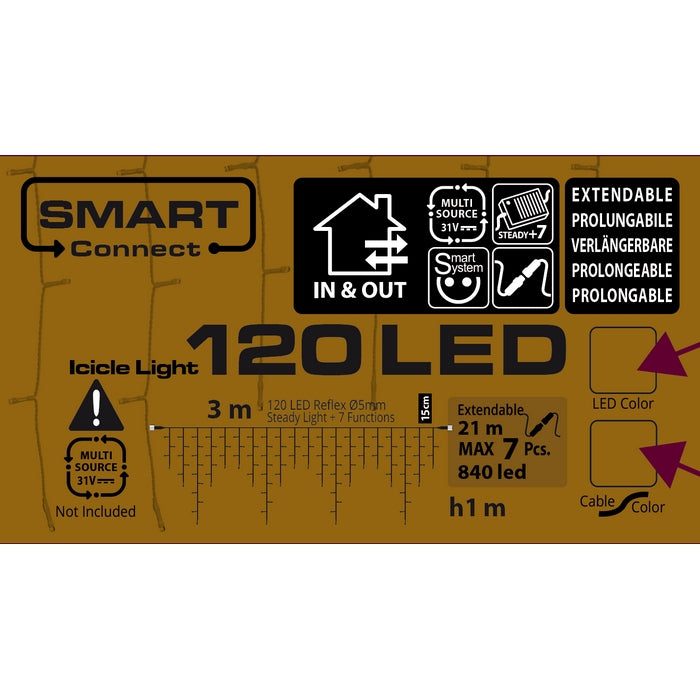 Tenda luminosa Ice Light 120 LED smart connect 3 mt