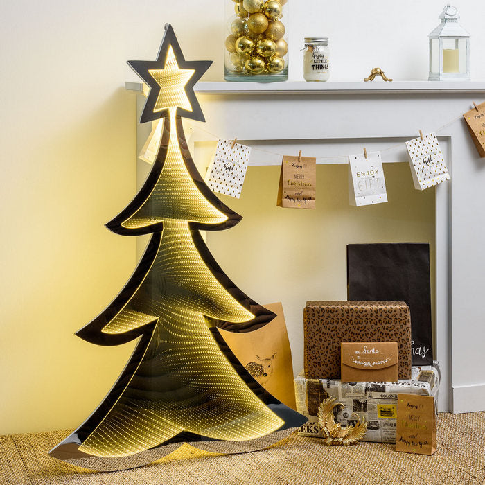 Albero luminoso con base in legno 40 cm - Infinity