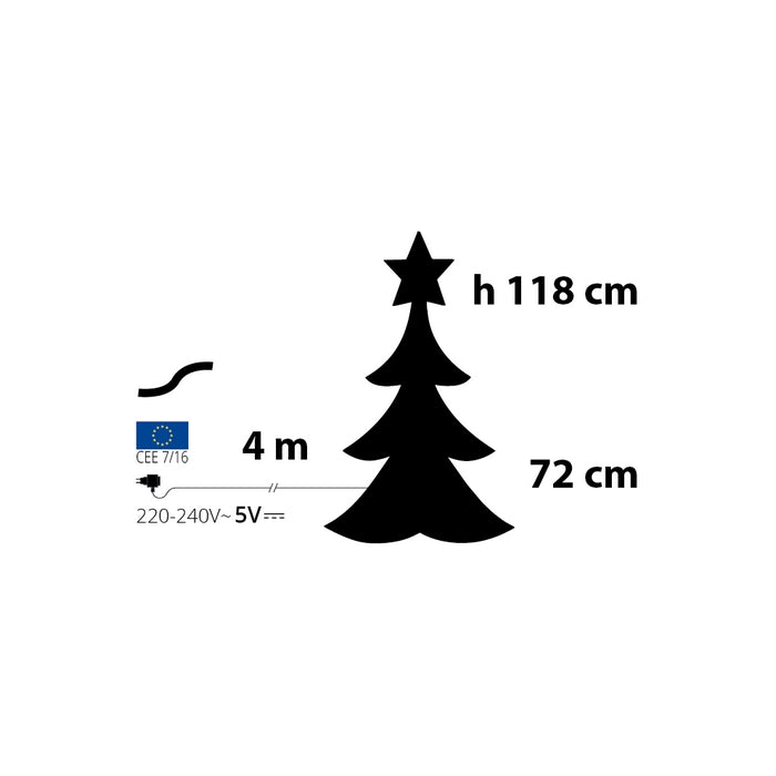 Albero luminoso con base in legno 40 cm - Infinity