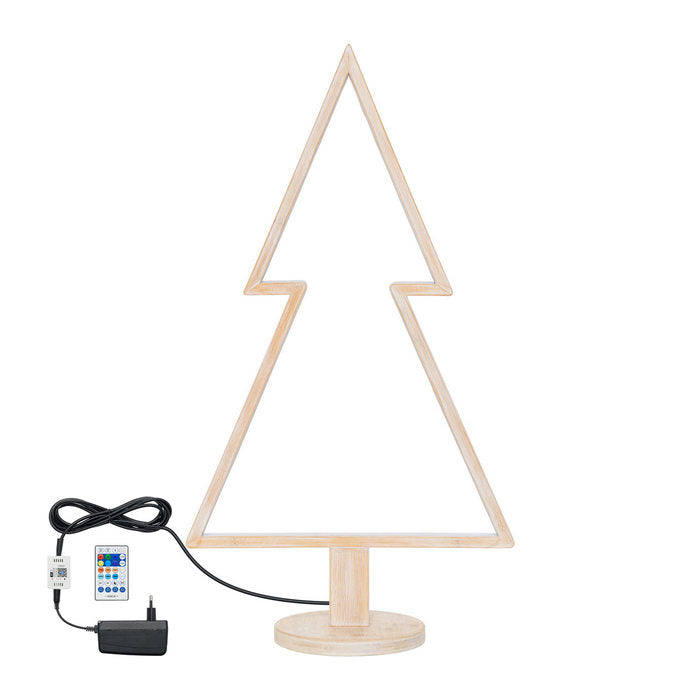 Albero di natale con LED RGB in legno