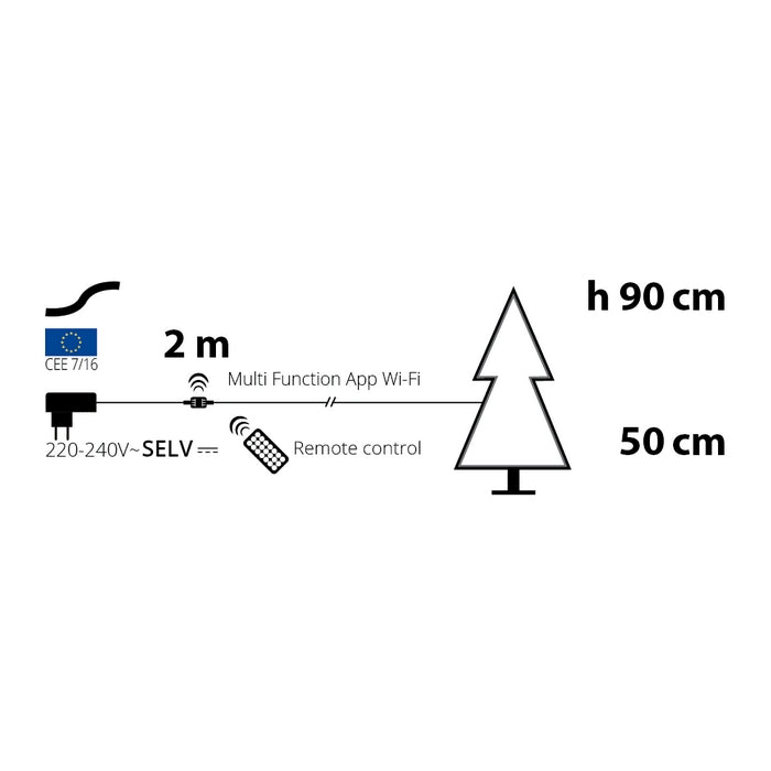 Albero di natale con LED RGB in legno