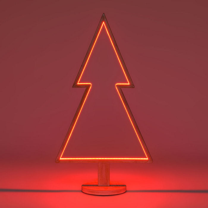 Albero di natale con LED RGB in legno