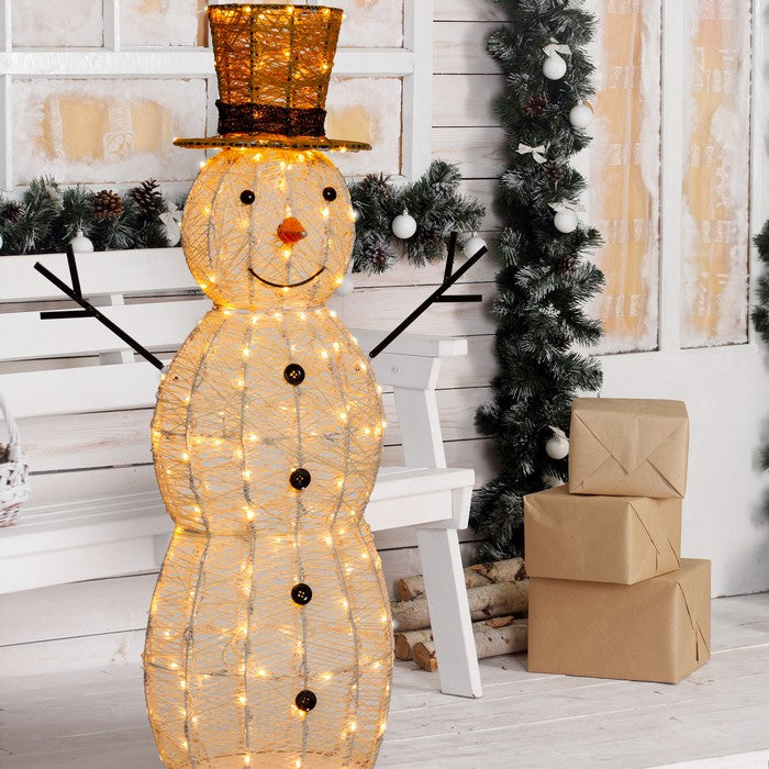 Pupazzo di neve decorazione natalizia con LED 105 cm