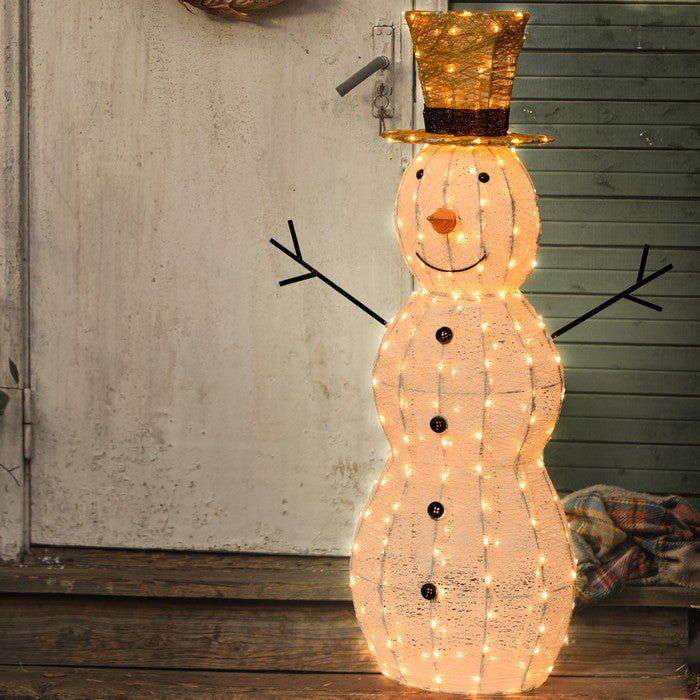 Pupazzo di neve decorazione natalizia con LED 120 cm