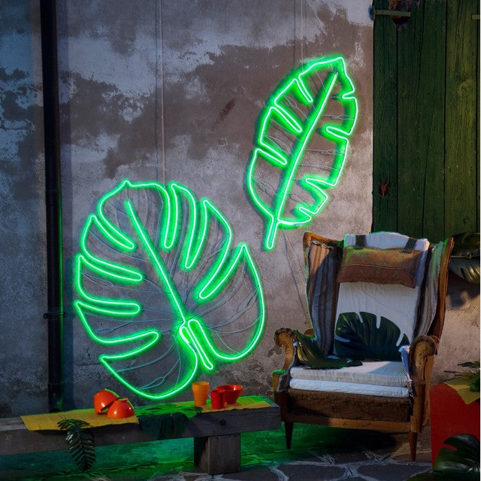 Foglia tropicale bifacciale decorativa - Neon