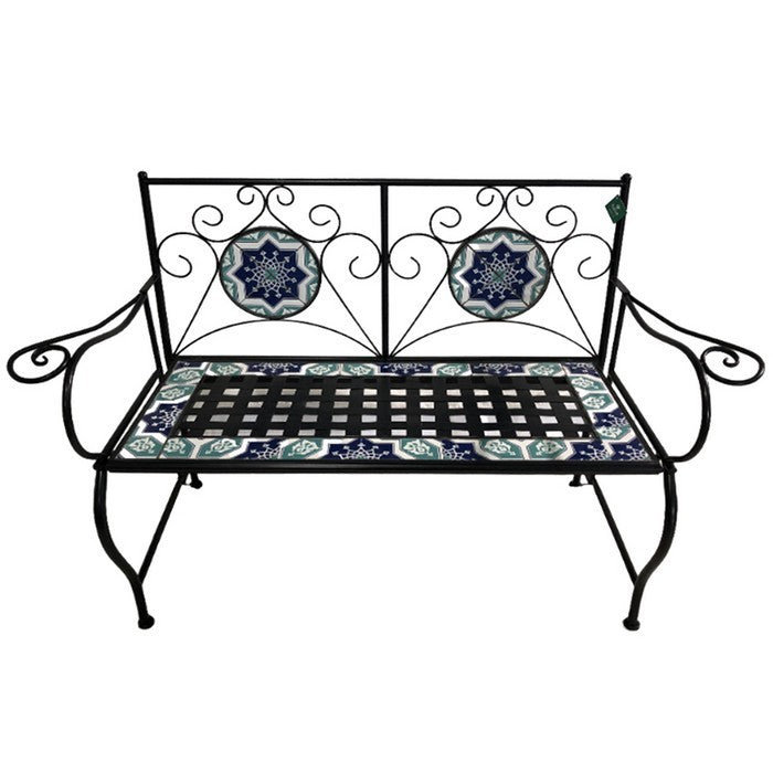 Panchina da giardino in metallo con mosaico - Capri - BEST - 34505790292184