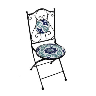 Sedia pieghevole in metallo con mosaico - Capri