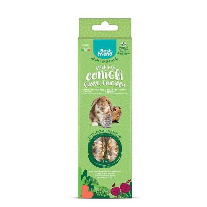Stick snack naturali per conigli, cavie e cincillà con verdure 115 g - Best Friend - RECORD - 64406359310714